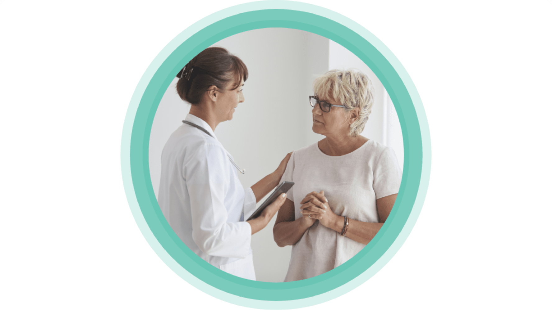 Lekarz rozmawiający i pocieszający pacjenta, lekarka, pacjentka, porozmawiaj z lekarzem, wsparcie przy rozpoznaniu, Act4GPP